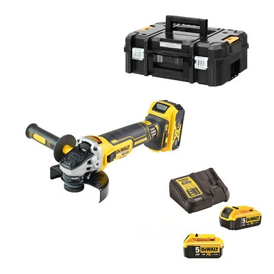 DeWalt Akku-Winkelschleifer DCG405 125 mm 18V mit 3x 5,0 Ah Akkus in TSTAK-Box - Bild 1 von 4