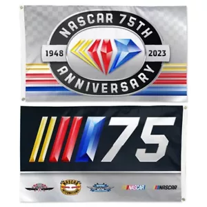 NASCAR LOGO 75TH ANNIVERSARY 3'X5' 2-SIDED DELUXE FLAG NEW WINCRAFT 👀🏁 - Picture 1 of 1