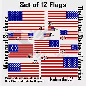 12 United States of America Flag decals stickers 50-star 1960+ USA American 6" - Foto 1 di 7