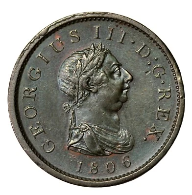 Great Britain 1806 King George III Copper Penny KM#663 - Image 1 of 2