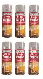 6x 250ml Clear Gloss Varnish Spray All Purpose Exterior Interior Aerosol Can - Picture 1 of 1
