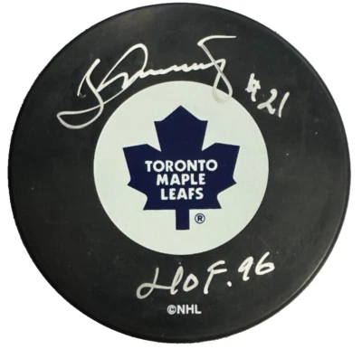 Borje Salming Autographed Toronto Maple Leafs Puck W/ HOF 96 NHL BAS - Image 1 of 2