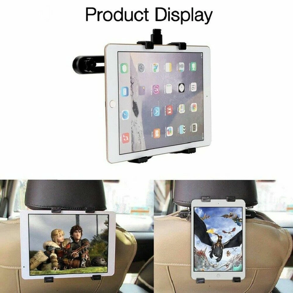 Universal In Car Headrest Back Seat Holder Mount for Apple iPads & Samsung Tabs - Image 1 of 4