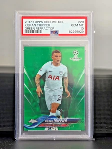 2017 Topps Chrome Kieran Trippier PSA 10 Green /99 GEM MT Tottenham Hotspur  - Picture 1 of 2
