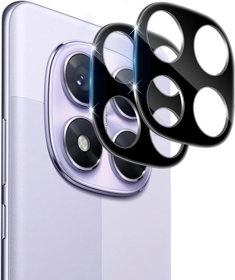 For Xiaomi Redmi Note 14 Pro 5G Camera Lens 9H Protector Rear Glass Cover Black - Image 1 of 4