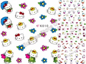 3D Nail Art Sticker niedlich Hello Kitty Katze Cartoon Abziehbilder Maniküre abziehen & kleben - Bild 1 von 18
