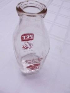 Haustier Milchflasche (Quart) Duraglass Sammlerstück Klarglas mit roter Grafik - Bild 1 von 6