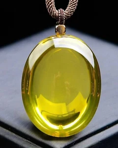 Genuine Yellow Natural Citrine Quartz Woman Pendant AAAAA - Picture 1 of 4