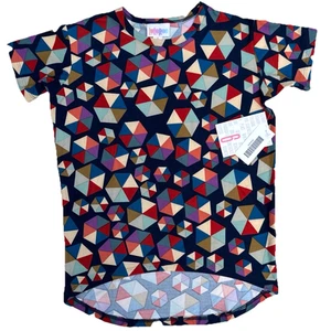 Girls Short Sleeve Tunic Top sz 6-8 Hi-Lo Multicolor Geometric Gracie NWT - Picture 1 of 8