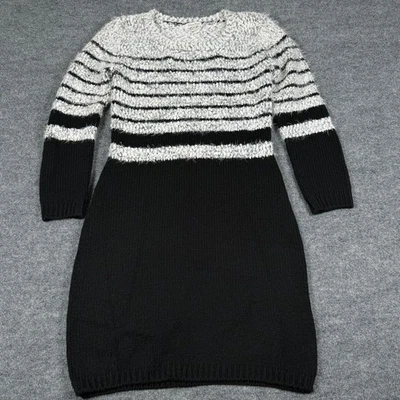 Calvin Klein Medium Striped Cozy Eyelash Knit Midi Sweater Dress Bodycon Sheath - Image 1 of 4
