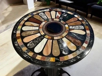 Marble Table Top 36" Round Center pietra dura Inlay Work Handmade - Image 1 of 4