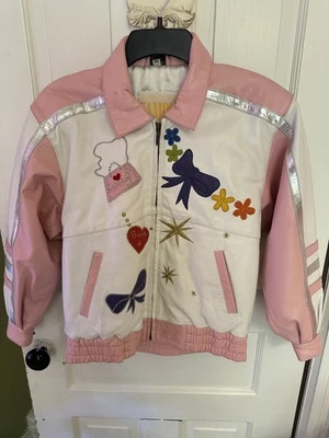 Girls Barbie Genuine Leather Jacket Size 10/12 Great Condition See Photos - Image 1 of 4