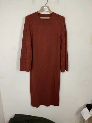 Banana Republic Womens Sweater Dress Medium Rust Fall Cable Knit International - Image 1 of 4