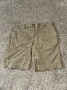Lands' End Preppy Tan Travel Bermuda Shorts Women's Fit 2 Size 6 EUC - Picture 1 of 3