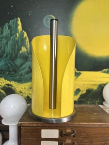 Portarrollos de cocina Wesco vintage - amarillo brillante era espacial mediados de siglo hábitat - Imagen 1 de 6