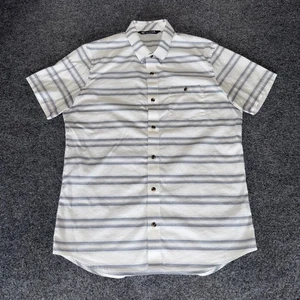 Travis Mathew Shirt Mens Medium Striped Golf Short Sleeve Button Up Casual Top - Picture 1 of 7