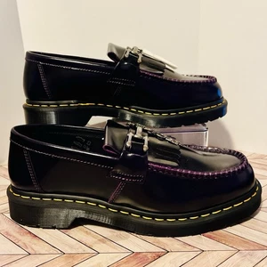 Dr Martens Adrian Knochen Trense lila M 10 W 11 Halbschuhe Skelett Hand Charm Goth - Bild 1 von 10
