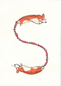 ACEO LETTERA S RYTA STAMPA DEL DIPINTO PEMBROKE ALFABETO GALLESE CORGI SCRAPBOOKING - Foto 1 di 1