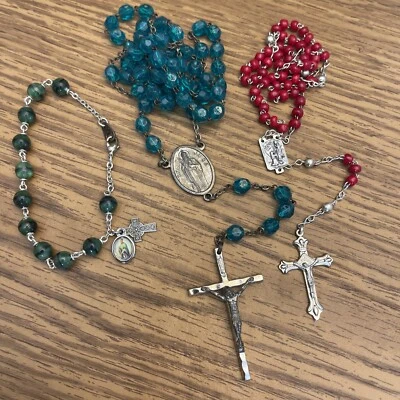 Pulsera 3 piezas cuentas de oración católica cristiana encanto Italia joyería religiosa Foto 1 de 4