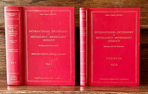 International Dictionary of Metallurgy Minerology Geology, by Angelo C Schwicker - Picture 1 of 1
