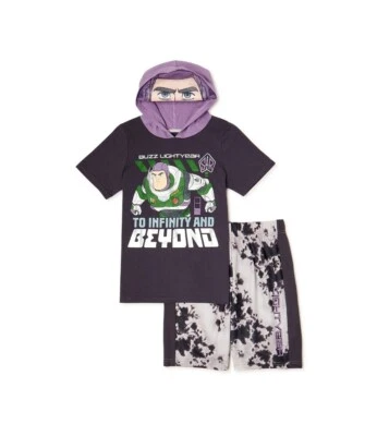 Conjunto de 2 camisetas y pantalones cortos con capucha Buzz Lightyear para niños talla 8 Foto 1 de 4