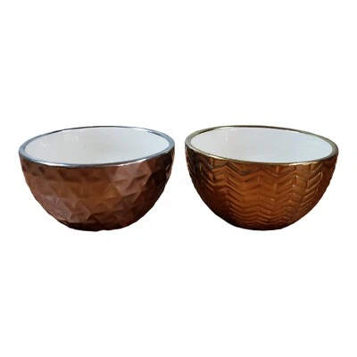 Modern Expressions Mini Bowls 4 Inch Metallic Gold & Silver Tone - Image 1 of 4