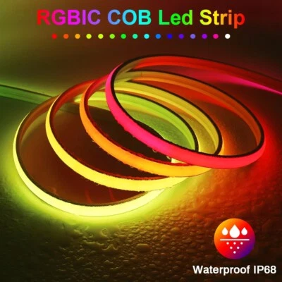 10m 24V WS2811 Neon LED Strip Addressable FCOB LED Lights 720LEDs/m RGBIC IP68 - Image 1 of 4