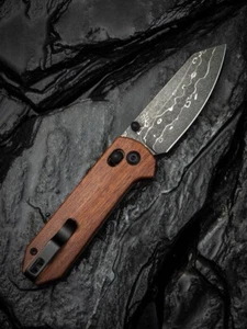 Civivi Yonder Folding Knife 2.88" Damascus Steel Blade Guinourtia Wood Handle - Picture 1 of 10