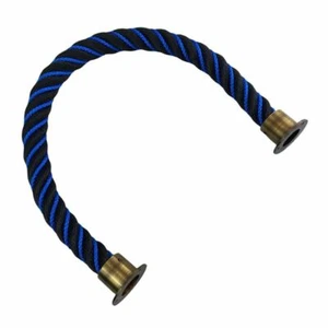 Cuerda de barrera de línea suave negra de 40 mm desparasitada en azul x 1,5 m c/w extremos de copa antiguos - Imagen 1 de 4
