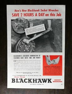 Vintage 1946 Blackhawk Socket Wrenches Full Page Original Ad - Picture 1 of 1