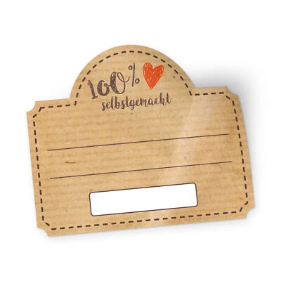 itenga 50x Marmeladen Etikett zum Beschriften Aufkleber 100% selbstgemacht