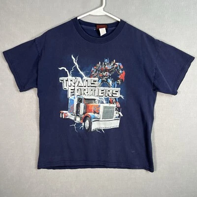 Camiseta masculina azul vintage 2007 Y2K Transformers Megatron filme juvenil GG - Imagem 1 de 4