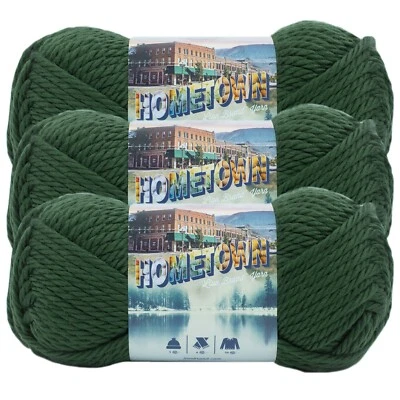 (3 Pack) Lion Brand Yarn 135-180J Hometown Bulky Yarn, Ashland Pine