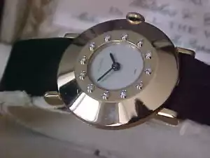 Vintage Lecoultre Diamond Bezel Beau Brummel Watch 14KT Solid Gold Box & Papers - Picture 1 of 12