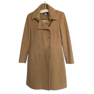 J Crew Wool Cashmere Car Coat Overcoat Womn 4P Petite Removable Mandarin Collar - Picture 1 of 20