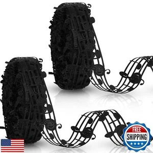 Shappy 20 Yards 28 mm Hollow Music Note Ribbon Musical Grosgrain Engraved Not - Picture 1 of 5