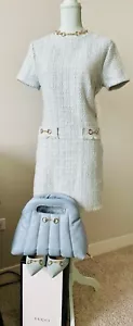 Neu mit Etikett blaues Tweedkleid Größe M - Bild 1 von 5