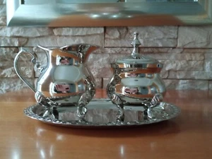 Milchkännchen Zuckerdose Silber Jugendstil Menage Edel Luxus Milch Zucker Antik - Bild 1 von 10