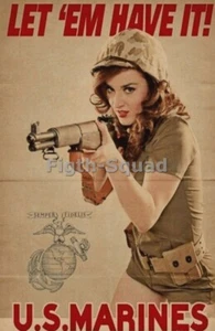 Foto de la Segunda Guerra Mundial Ejército de EE. UU. Sexy Pinup PIN-UP Déjalos tenerlo BW 5439 - Imagen 1 de 1