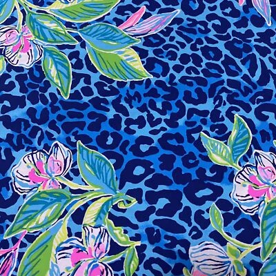 Tela de popelina de algodón LILLY PULITZER Formentera turquesa caliente en el lugar 36"X57" Foto 1 de 4