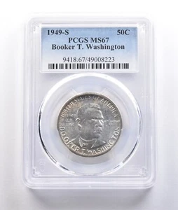 1949-S Booker T Washington Commemorative Half Dollar MS67 PCGS *6790 - Picture 1 of 3