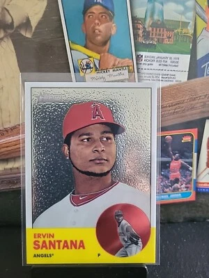 2012 Topps Heritage Chrome Ervin Santana HP68 #1077/1963 - Image 1 of 4