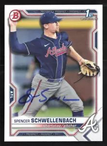 Spencer Schwellenbach signed 2021 1st Bowman Draft Paper #BD-44 Braves 25 - Bild 1 von 2