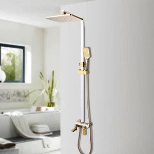 10"Rain Shower Head Digital Display Valve Hand Held Shower Mixer Faucet Tap Kits - Picture 1 of 10