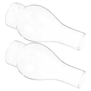 2 Pcs Oil Lamp Globe Replacement for Kerosene Lampshade Chimney Retro Light - Picture 1 of 12