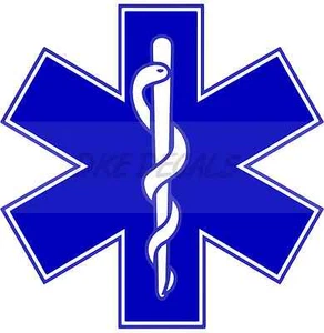 BLUE STAR OF LIFE REFLECTIVE HELMET DECAL - Picture 1 of 8