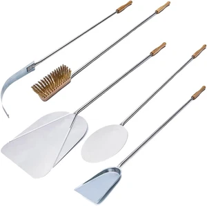 Set Completo Di Pale Da Pizza in Acciaio. per Pizze Ø 33 Cm E Forno Profondo 100 - Foto 1 di 12