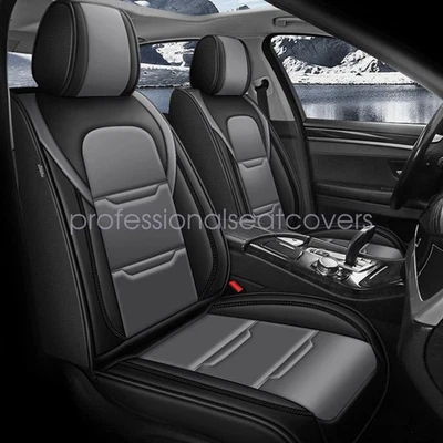 For Mercedes Benz A250 CLA PU Car 5-Seat Cover Front&Rear Cushion Pad Gray&Black - Image 1 of 4