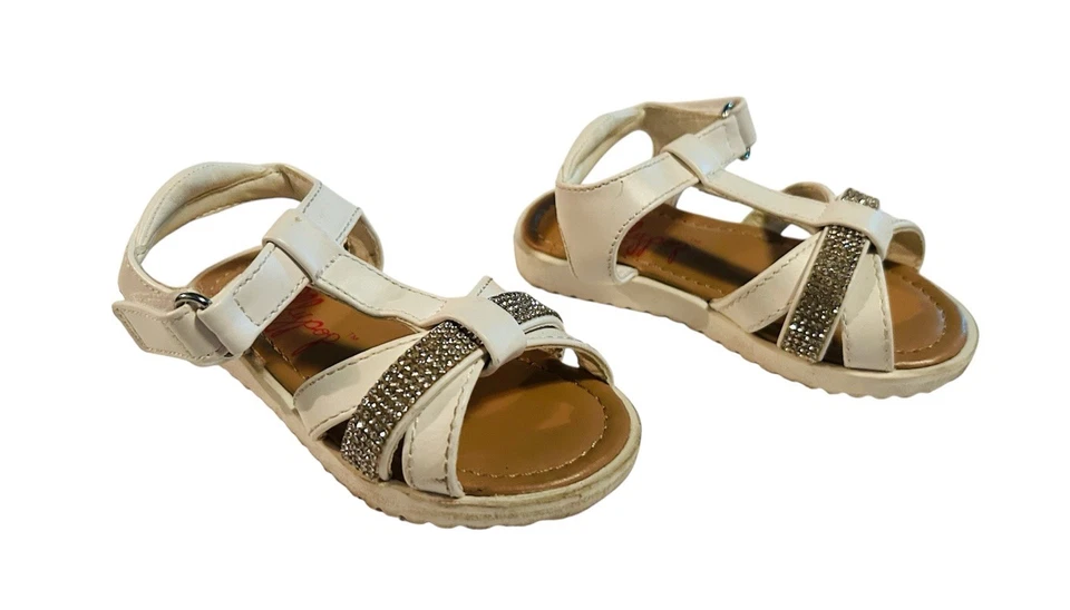 Zapatillas planas con correa blanca para niñas (talla 5M)  Foto 1 de 3