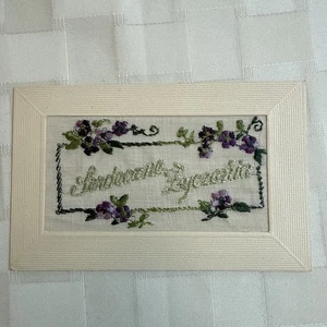 Vintage Polish Best Wishes Linen Embroidered Postcard - Picture 1 of 7